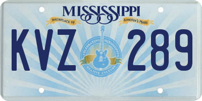 MS license plate KVZ289