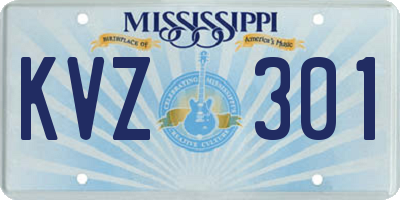 MS license plate KVZ301