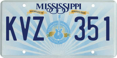 MS license plate KVZ351