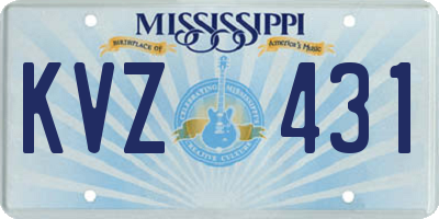 MS license plate KVZ431