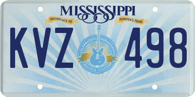 MS license plate KVZ498