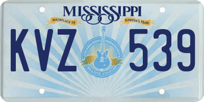 MS license plate KVZ539