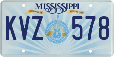 MS license plate KVZ578