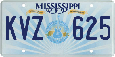 MS license plate KVZ625