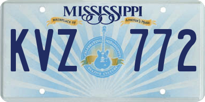 MS license plate KVZ772