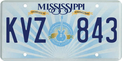 MS license plate KVZ843