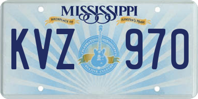 MS license plate KVZ970