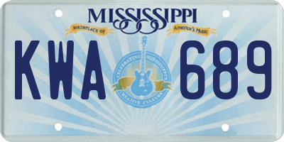 MS license plate KWA689