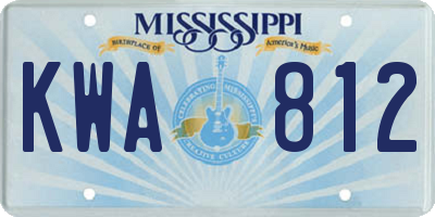 MS license plate KWA812