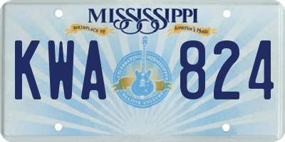 MS license plate KWA824