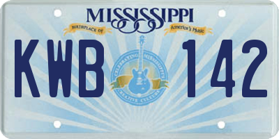 MS license plate KWB142