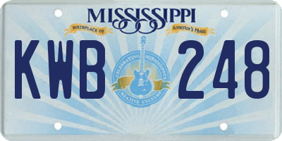 MS license plate KWB248
