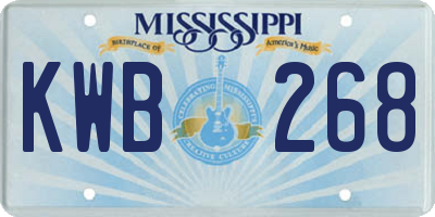 MS license plate KWB268