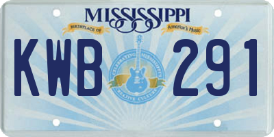 MS license plate KWB291