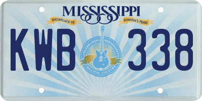 MS license plate KWB338