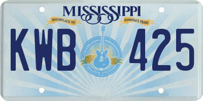 MS license plate KWB425