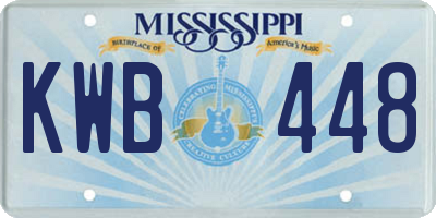 MS license plate KWB448