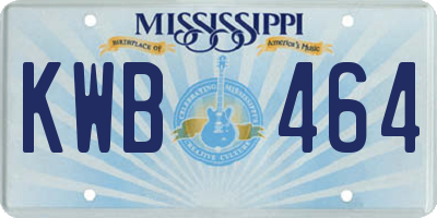MS license plate KWB464