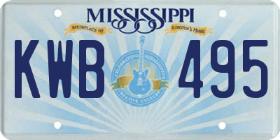 MS license plate KWB495