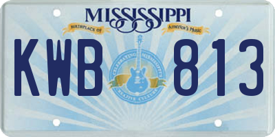 MS license plate KWB813