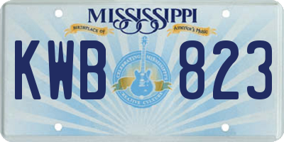MS license plate KWB823