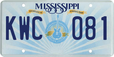 MS license plate KWC081