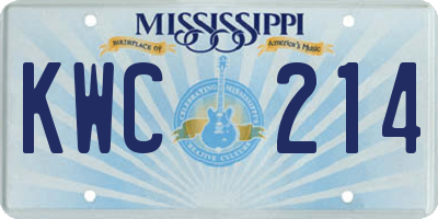 MS license plate KWC214