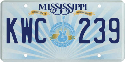 MS license plate KWC239