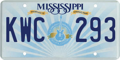 MS license plate KWC293