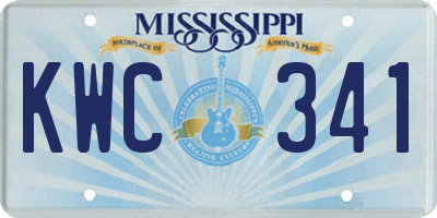 MS license plate KWC341