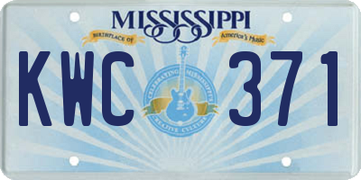 MS license plate KWC371