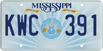MS license plate KWC391