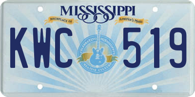 MS license plate KWC519