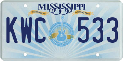 MS license plate KWC533