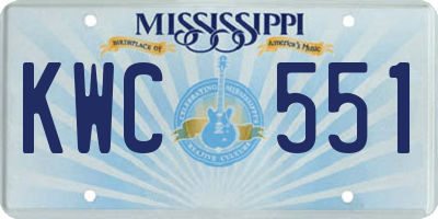 MS license plate KWC551