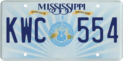 MS license plate KWC554