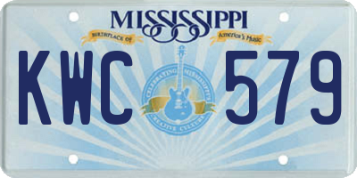 MS license plate KWC579