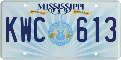 MS license plate KWC613