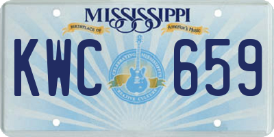 MS license plate KWC659