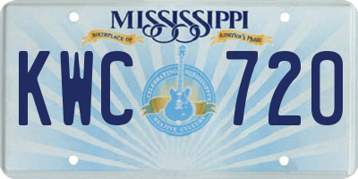 MS license plate KWC720