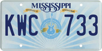 MS license plate KWC733