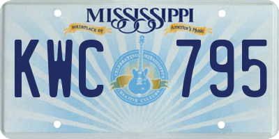 MS license plate KWC795