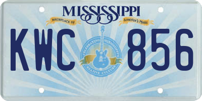 MS license plate KWC856