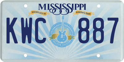 MS license plate KWC887