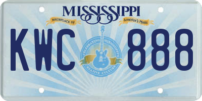MS license plate KWC888