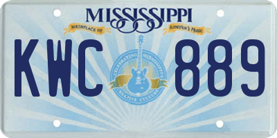 MS license plate KWC889