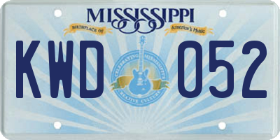 MS license plate KWD052