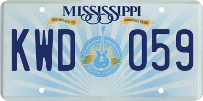 MS license plate KWD059