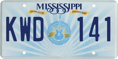 MS license plate KWD141