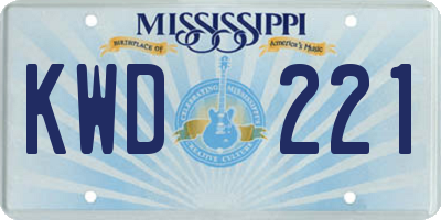 MS license plate KWD221